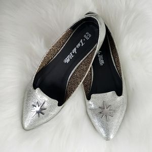 T.U.K. x Lux de Ville Silver Starburst Flats